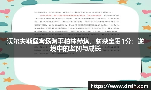 沃尔夫斯堡客场淘平柏林赫塔，斩获宝贵1分：逆境中的坚韧与成长
