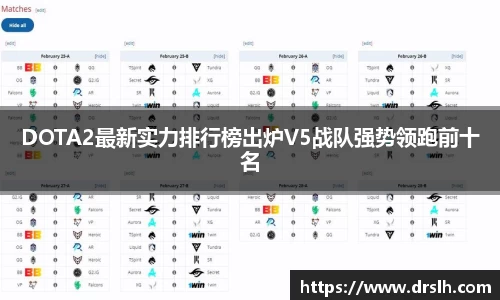 DOTA2最新实力排行榜出炉V5战队强势领跑前十名