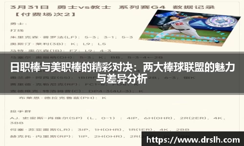 日职棒与美职棒的精彩对决：两大棒球联盟的魅力与差异分析